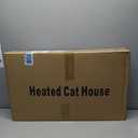 Heated Outdoor Cat House for Winter, 100% Waterproof XXL Shelter (29"x17"x21") with Escape Door & Heating Pad, Insulated for Feral Cats & Small Dogs