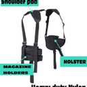 Gun Holster-Fits Compact to Large Handguns Concealed Carry Shoulder Holster with Magazine Pouch for Right and Left Hand Gun Accessories