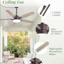 Fanbulous 52'' Outdoor Ceiling Fans with Light and Remote,IP65 Wet Rated Waterproof Ceiling Fan with 6-Speed DC Motor, Farmhouse Gazebo Fan for Porch Patios Pavilion(Oil Bronze)