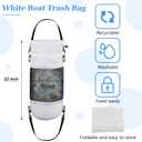 Gersoniel Portable Boat Trash Bags Boat Accessories Container Outdoor Medium Hoop Mesh Trash Bags Reusable Garbage Container Cabin Storage for Men Women Adults Kayak Camper Fishing