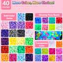 Redtwo 10000 Pcs Pony Beads for Bracelet Making Kit, 40 Colors Kandi Beads for Bracelets Jewelry Making, 6x9mm Hair Bead for Braids Key Chains DIY Crafts Gifts for Tween Girls