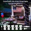 4th of July Red White and Blue Lights, Connectable 200 LED 66FT String Lights Plug in, 13 Modes July 4th Twinkle Lights for Indoor Outdoor Independence Day Memorial Day American Flag Patriotic Decor
