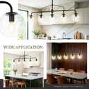 Modern Black Glass 5-Light Linear Pendant Light, Kitchen Island Chandelier