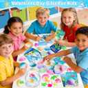 Valentines Day Gifts Cards for Kids, 30 Pack Valentines Day Gifts for Kids School with Rainbox Shells, Marine Life Blind Boxes for Boys Girls Valentines School Classroom Exchange Gift Party Favor