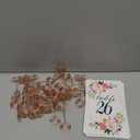 26 PCS Table Number Holder - Table Card Holder Stand Wire Photo Holder with 26 Pcs Floral Table Number Cards, Place Card Holder Stand for Weddings Party Office Paper Memo Menu Note Clips