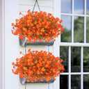 SOMYTING Artificial Fall Flowers for Outdoors, 12 Bundles, Fall Red