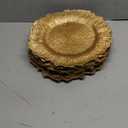 MAONAME 13" Gold Charger Plates, Round Reef Chargers for Dinner Plates, Plastic Plate Chargers for Table Setting, Wedding Decor, Set of 12