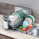 Azevix Large Dish Drying Rack, Expandable Dish Rack, 304 Stainless Steel Dish Racks for Kitchen Counter, Multifunctional Dish Drainers with Utensil Holder & Cutting Board Holder