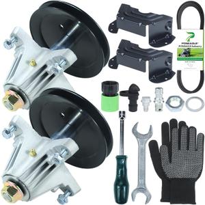 2 Pack Pre-Greased 918-06991 Spindle Assembly with 954-04060C Belt 490-900-M061 Deck Wash Kit 783-08510-0637 Belt Cover Replaces 618-06991, 918 06991, 91806991 for Huskee LT4200 Tractors