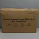 Indestructible Heated Cat House for Outside Winter, 100% Waterproof, Safe Escape Door, Insulated Outdoor Cat Shelter with Heater for Feral Barn Cat Kitty (Forest Green, 27"x17"x18")