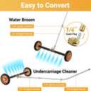 VIGRUE 2-in-1 undercarriage Pressure Washer Attachment,24 Inch Pressure Washer Water Broom with 7 Nozzles,Under Car Washer Cleaner with 3 Pieces Extension Wand,4000 PSI,Orange