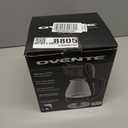 OVENTE Electric Kettle, 1.5L Borosilicate Glass Countertop Water Heater and Boiler for Coffee or Tea, BPA-Free, Auto Shut-Off, Boil-Dry Protection, Removable and Washable Spout Filter, Black KG83B (1.6 Quarts)