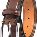 Fabio Valenti Genuine Leather Dress Belts For Men - Mens Belt For Suits, Jeans, Uniform With Single Prong Buckle (38waist 36-37, Burnt Umber)