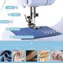 Portable Sewing Machine for Beginners, Mini Electric Sewing Machine with 12 Stitches 2 Speeds Foot Pedal, Dual Power Small Handheld Sewing Machine for Home Travel Easy to Use Blue Maquina de Coser