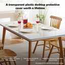 PVC Clear Table Protector - Multisize Thick Transparent Plastic Desk Cover, Rectangular Night Stand, Office & Computer Desk, Sofa Child Table, Small Desk Protector 12x24 in.