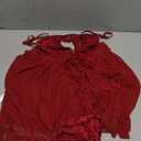 Women Lingerie Front Closure Babydoll Lace Chemise V Neck Ruffle Nightgown Sexy Sleepwear (Small, Red)