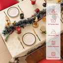 Softalker Christmas Rectangle Jacquard Tablecloth with Red Flower Bell, Polyester Poinsettia Vintage Floral Printed Table Cloth for Xmas Party Decoration/Holiday (60x120 Inch)