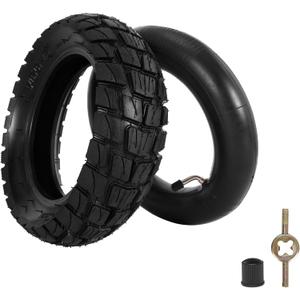80/65-6 Tire with Inner Tube, 10x3.0 Inflatable Off Road Tire for Electric Scooter Pneumatic E-Bike 255x80 Tires compatible with 36v 48v 400w 500w 800w Hub Motor Mijia M365