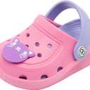 dripdrop Girls Comfort Clogs Kids Slip On Garden Shoes Boys Lightweight Beach Pool Slide Sandals Shower Slipper Pink/11 Little Kid