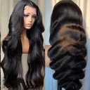 30 inch 13x6 Body Wave Lace Front Wigs Human Hair 200% Density Pre-Plucked Hairline HD Transparent Lace No Tangle No Shedding Suit for Daily Party Wedding Birthday Triple Lifespan 3X