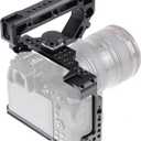 Z5 Z6 Z7 Cage, Hersmay Camera Cage with Top Handle for Nikon Z5/ Z6/ Z7/ Z6II/ Z7II Mirrorless Camera with Cold Shoe,ARRI Handle Locating Holes,Multiple 1/4" 3/8" Screw Holes