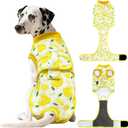 Dog Surgery Recovery Suit, Abdominal Surgical Suit for Male Female Dog Post Spay Neuter, Breathable Pet Onesie E-Collar & Cone Alternative, Surgery Shirt to Prevent Licking, Yellow, XX-Large