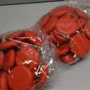 VioraWhite 48 Pcs 3.15 Inch DIY Christmas Ornaments Red Blank Ball Ornament Xmas Plastic Matte Flat Discs Christmas Tree Hanging Ornament Decorations DIY Crafts Painting Drawing Stickers Decals