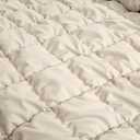 Lush Decor Puff Quilted Comforter Set, 2 Piece Set, Twin XL, Neutral - Teen Bedding Set - Super Soft Comforter - Neutral Dorm Decor - Textured Minimalist & Modern Bedroom Decor