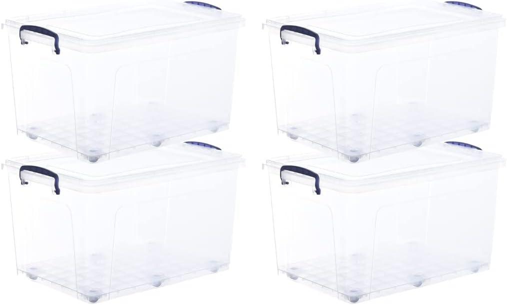 Superio Storage Bins with Lids, Clear Plastic Containers for Organizing, Stackable Totes, BPA Free, Odor Free, Organizer Boxes for Home, and Dorm (Pack of 4, 44 Quart) Superio Storage Bins with Lids, Clear Plastic Containers for Organizing, Stackable Totes, BPA Free, Odor Free, Organizer Boxes for Home, and Dorm (Pack of 4, 44 Quart)
