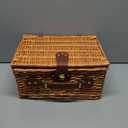 Picnic Basket for 2 - Picnic Basket with Cutlery Kit and Glasses, Insulated Picnic Set with Waterproof Liner, Portable Wicker Picnic Baskets with Lid and Handle for Outdoor, Picnic, Camping, Holidays