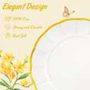 EI 150pcs Clear Plastic Plates with Gold Plastic Silverware,Disposable Plate Heavy Duty,Clear and Gold Dinnerware Set,Elegant Plates for Party,Wedding,Thanksgiving,Christmas,New Year