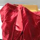 60-Inch Victorian Velvet Christmas Tree Skirt with Gold Damask Embroidery and Plush Lace Ties, Burgundy