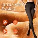 Delcast 2 Pairs Fleece Lined Tights WomenFake Translucent Thermal Sheer Thick Pantyhose Leggings for Winter (XXXL)