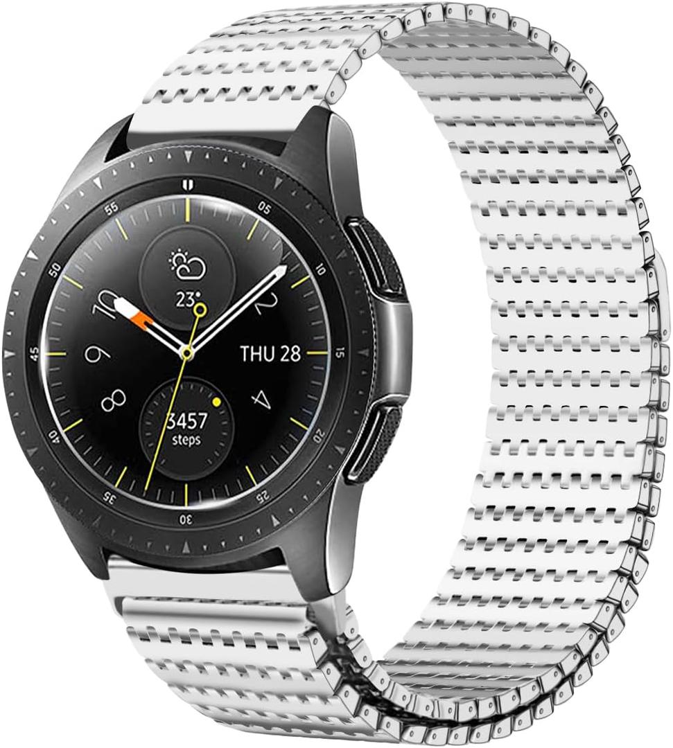 Compatible with Samsung Galaxy Watch 7/6/5/4/FE 44mm 40mm/Galaxy Watch 5 Pro 45 mm/Watch 4/6 Classic 47mm 46mm 43mm 42mm/Watch 3 41mm/Active 2/Watch 42mm Band 20mm Metal Mesh Magnetic Strap Silver Compatible with Samsung Galaxy Watch 7/6/5/4/FE 44mm 40mm/Galaxy Watch 5 Pro 45 mm/Watch 4/6 Classic 47mm 46mm 43mm 42mm/Watch 3 41mm/Active 2/Watch 42mm Band 20mm Metal Mesh Magnetic Strap Silver