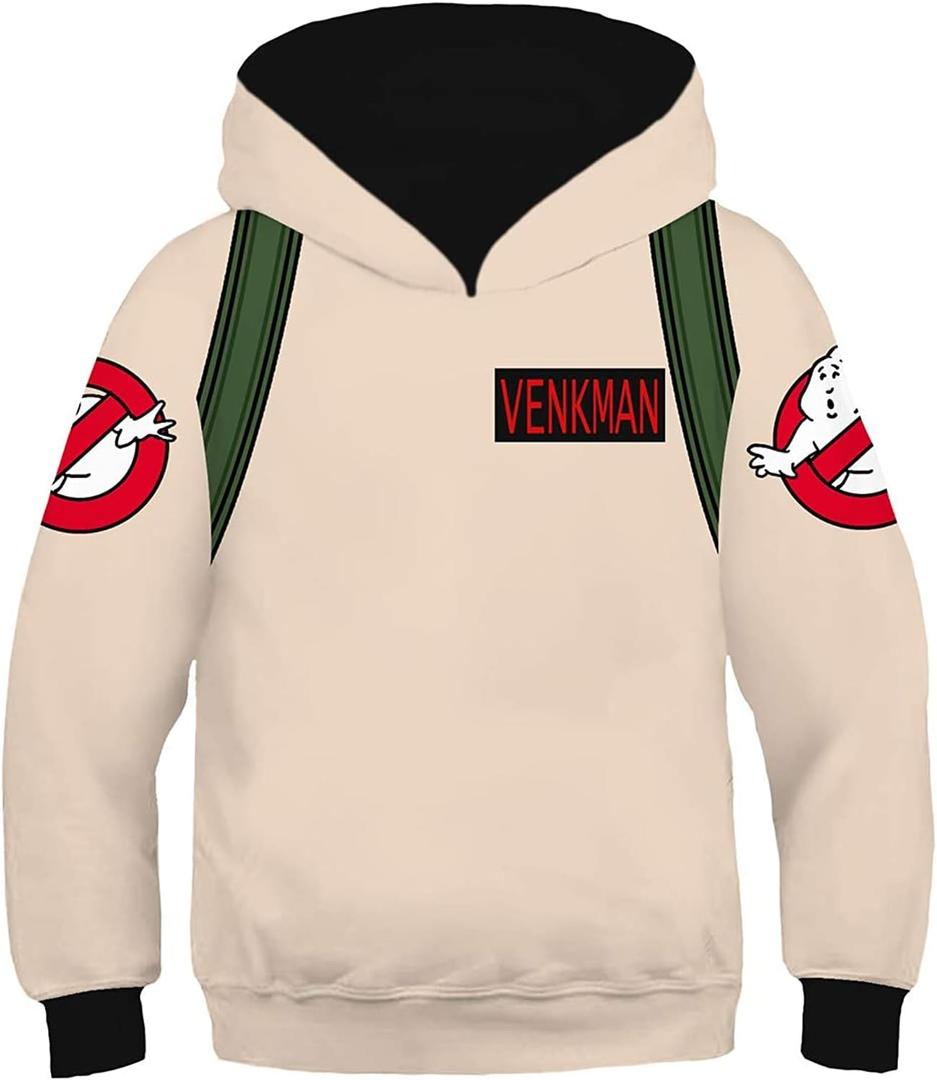 Toddler Kids Halloween Hoodie Cosplay Costume Ghoul Hunter Printed Sweatshirt Jacket (Small)