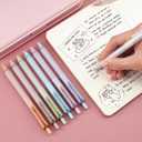 WRITECH Gel Ink Retractable Pens: Black Ink 0.7mm medium Fine Point Pen Set, Extra Smooth Tip No Bleed Smear Smudge Refillable Clickable Pens Bulk for Writing Journaling Multicolor 8ct
