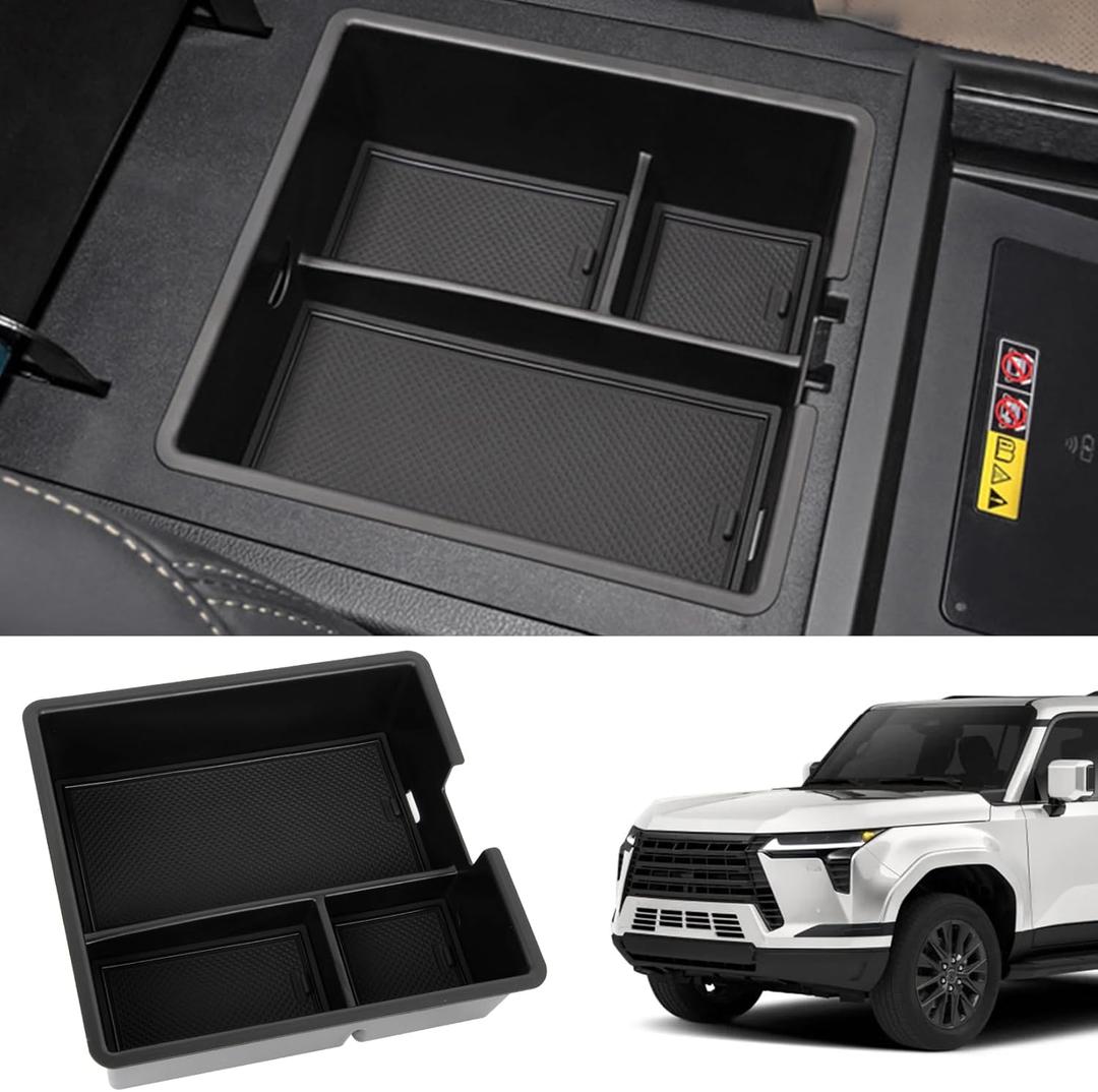 Psler Center Console Organizer - Fit for Lexus GX550 GX 550 2024 2025 Armrest Tray Storage Box for 2024 2025 GX 550 GX-550 Overtrail/Premium/Luxury ABS Car Interior Accessories (NOT Fit with Cool Box)