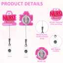 3pcs Student Nurse Badge Reels Bundle Set, Nursing Student Badge Reel, Retractable Pink Badge Reel Nurse Funny ID Card Name Tag, RN CNA Ipn MA Medical Assistant Gifts Supplies