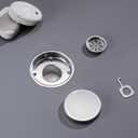 4 inch brushed circular shower floor drain, concealed tile-in installation, complete with sealing ring flange assembly and removable drain cover plate, SUS stainless steel