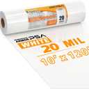 Crawl Space Vapor Barrier, 20 Mil Vapor Barrier, 10'x120', White Plastic Sheeting - Thick Plastic Sheeting, Heavy Duty Polyethylene Film, Drop Cloth Vapor Barrier Covering for Crawl Space, Basement