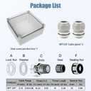 LeMotech Junction Box IP67 Waterproof Dustproof Electrical Box Project Box DIY Enclosure Gray with Transparent Clear Cover, External Size 7.9x7.9x3.7in (200x200x95mm)
