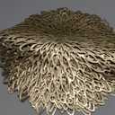 Juvale 10 Pack Gold Vinyl Placemats - 14.4" x 14.4" Round Table Mats and Plate Chargers with Leaf Design for Elegant Table Decor and Protection - Stylish Charger Plates for Events and Wedding Parties