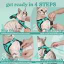 rabbitgoo Cat Harness and Leash for Walking, Escape Proof Soft Adjustable Vest Harnesses for Cats, Easy Control Breathable Reflective Strips Jacket, Emerald, Small