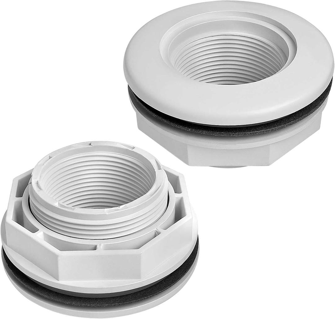 AOIT 2 Pack Replacement SP1023 Inlet Return Fitting for Vinyl Fiberglass, 1-1/2" FIP Inlet Return Fitting fit on-Ground and Above Ground Swimming Pools, Wall Fitting with Locknut and Gaskets