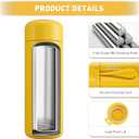 Exllena Mini Water Bottle 6.8oz/200ml, Small Insulated Water Bottle for Hot&Cold Drinks, Water Bottle Purse with Carry Handle - 100% Leakproof Perfect for School, Travel (Yellow)