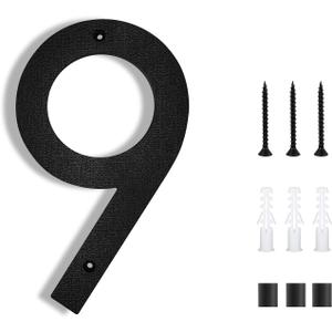 8 Inch House Numbers for Outside Modern | Large Floating Black House Numbers | Address Numbers/Door Garage Gate |911 Visibility Signage (9)
