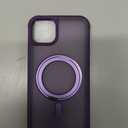 for iPhone 14 Plus Case with 360 Rotatable Magnetic Ring Stand [Compatible Mag-Safe] [Military Grade Protection] Translucent Matte iPhone 14 Plus Phone Cases for Women Men 6.7'', Purple