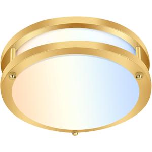 hykolity 10 inch Flush Mount LED Ceiling Light Fixture, 17W 1100lm, 2700K/3000K/3500K/4000K/5000K Adjustable Ceiling Lights, Gold Saturn Dimmable Lighting for Hallway Bathroom or Kitchen
