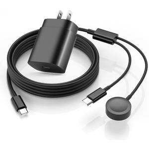 2 in 1 Samsung Watch Charger, 25W USB C Galaxy Phone Charger with 6ft Magnetic Cable Compatible with Galaxy Watch 8/7/Ultra/6/6 Classic/5/5Pro/4/4 Classic/3/Active2/1/S24/S23/S22/21/20