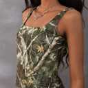 Women's Camo Workout Tank Tops Summer Scoop Neck Sleeveless Athletic Shirts (S)
